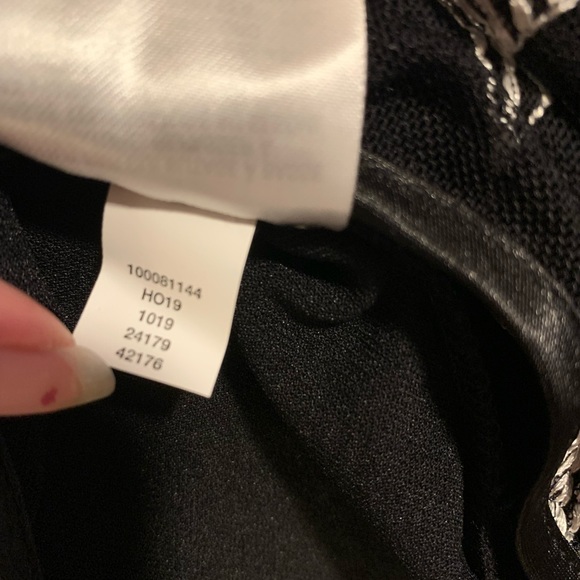 New Alfani Dots long sleeve top size Large black silver shiny sheer - Picture 8 of 9